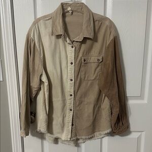 Umgee color block Beige and Brown Shirt Jacket